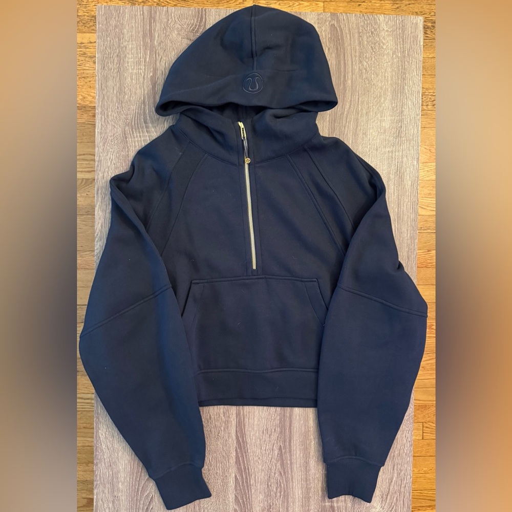Lululemon Scuba oversized half zip hoodie sweater.True Navy w/Gold Zip. XL/XXL.